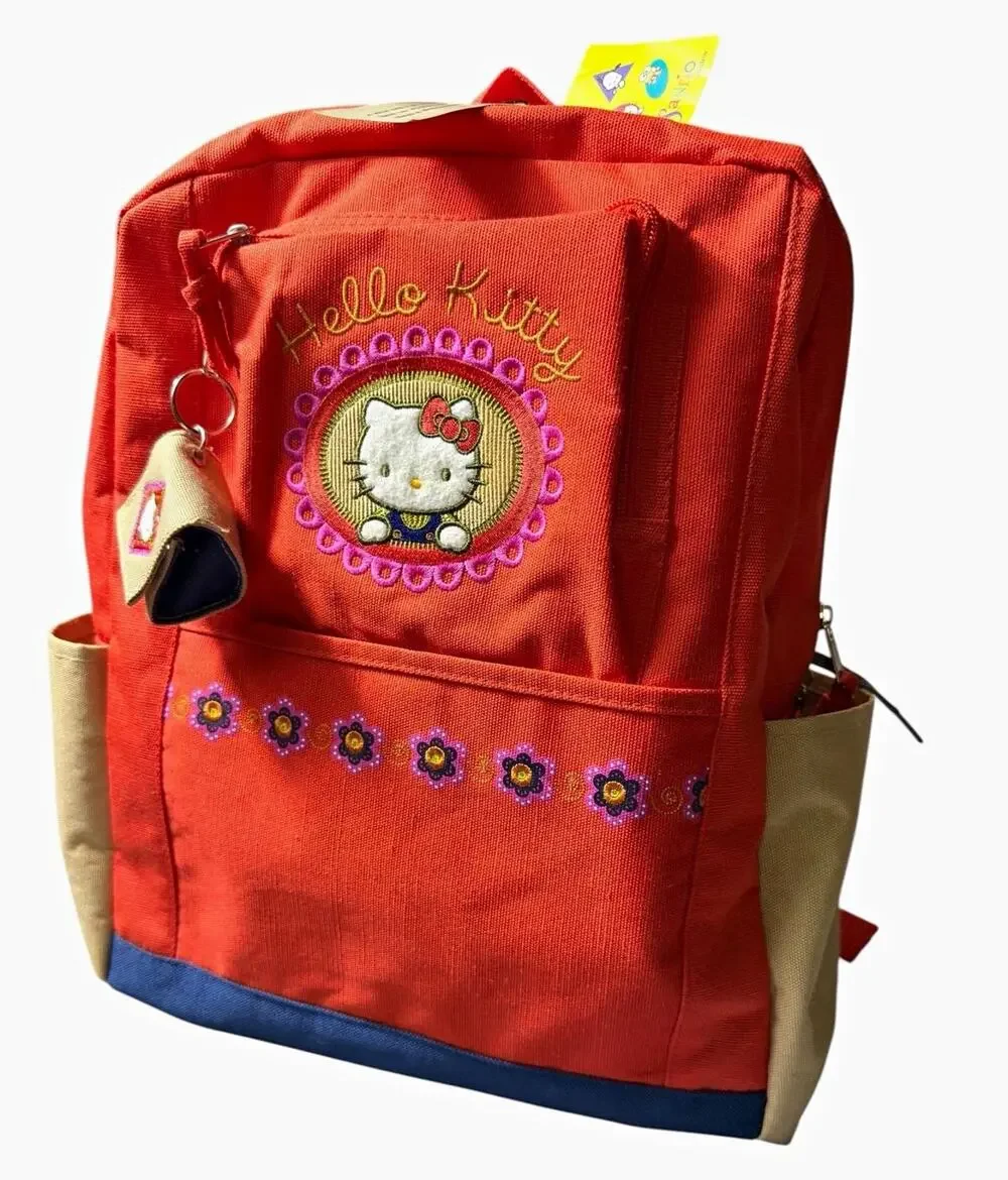 Vintage Hello Kitty Sanrio Red Backpack NWT Floral Embroidery Purse